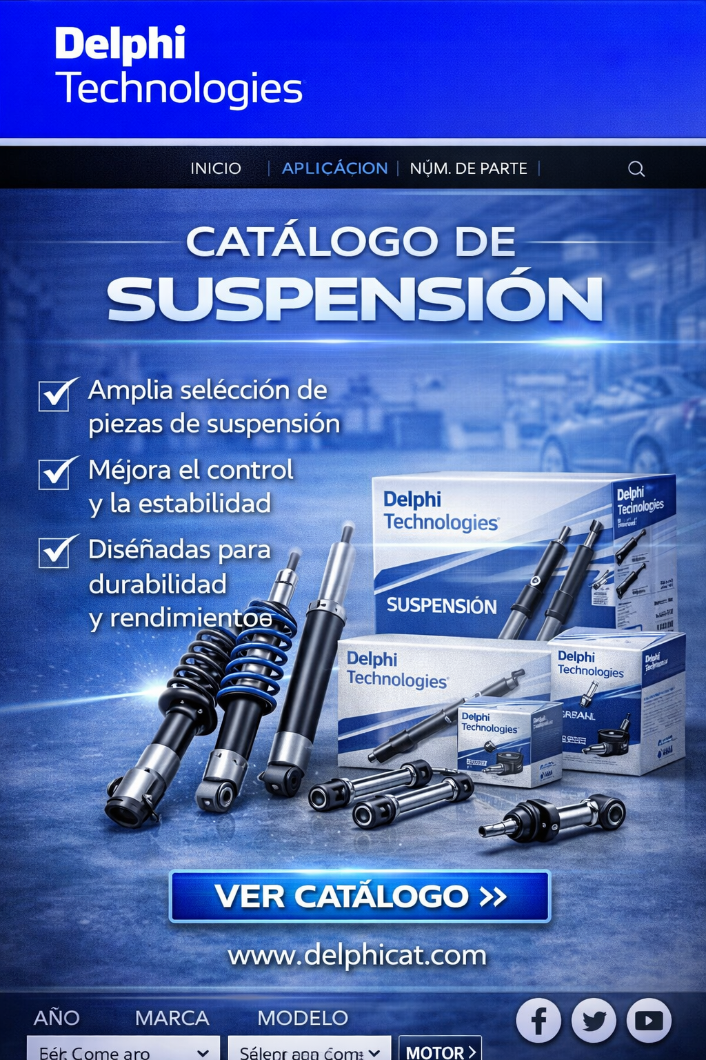 catalogo electronico de suspensiones en general para automoviles de DELHPI TECHNOLOGIES