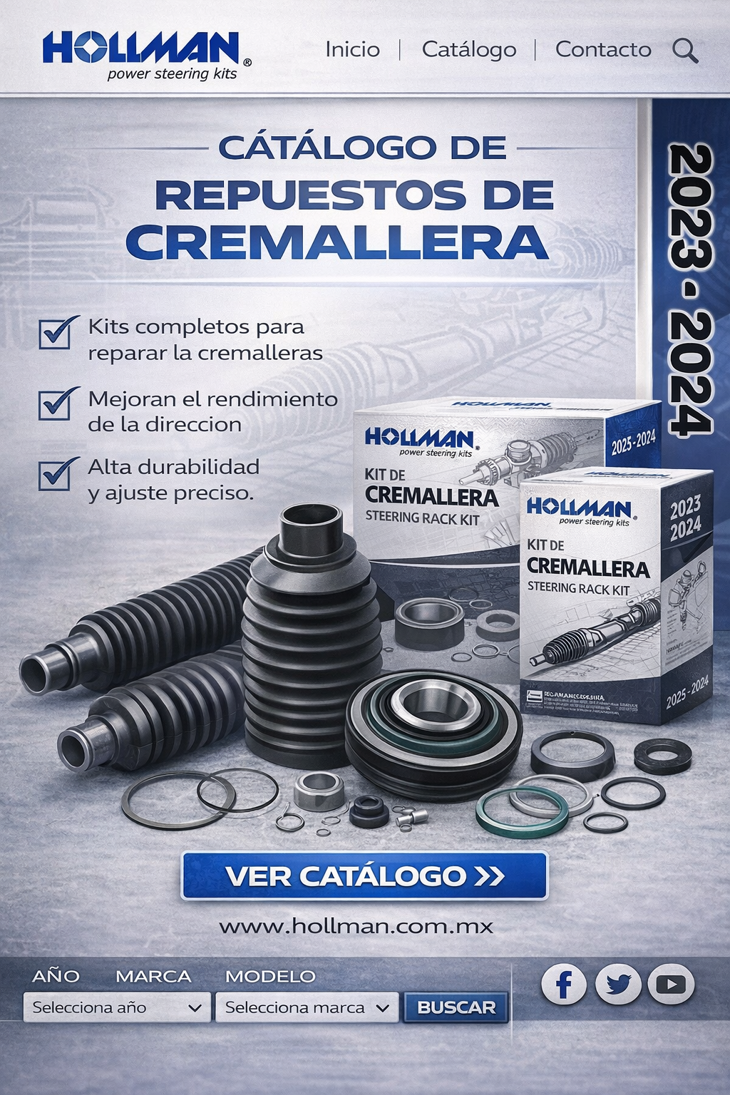 catalogo hollman de repuestos y cremalleras y mas para automoviles